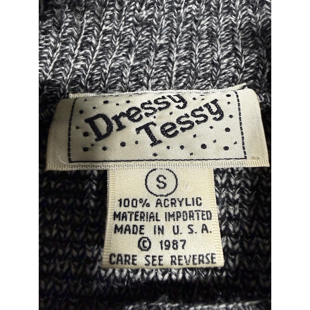 Vintage Dressy Tessy Sweater Womens Small Gray Tribal Thunderbird Pullover 80s - Picture 2 of 6